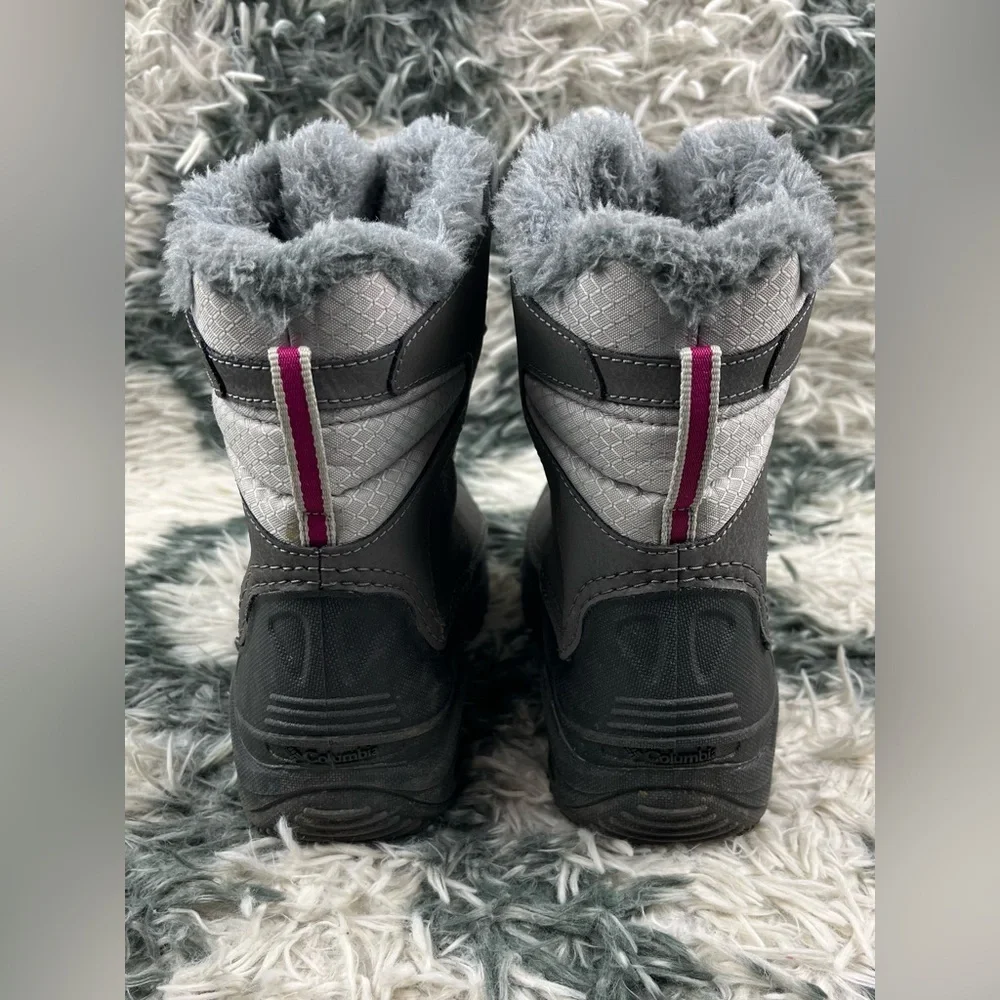 Columbia Kids Girls Gray Insulated Lind Snow Boots Waterproof Faux Fur Size 4
